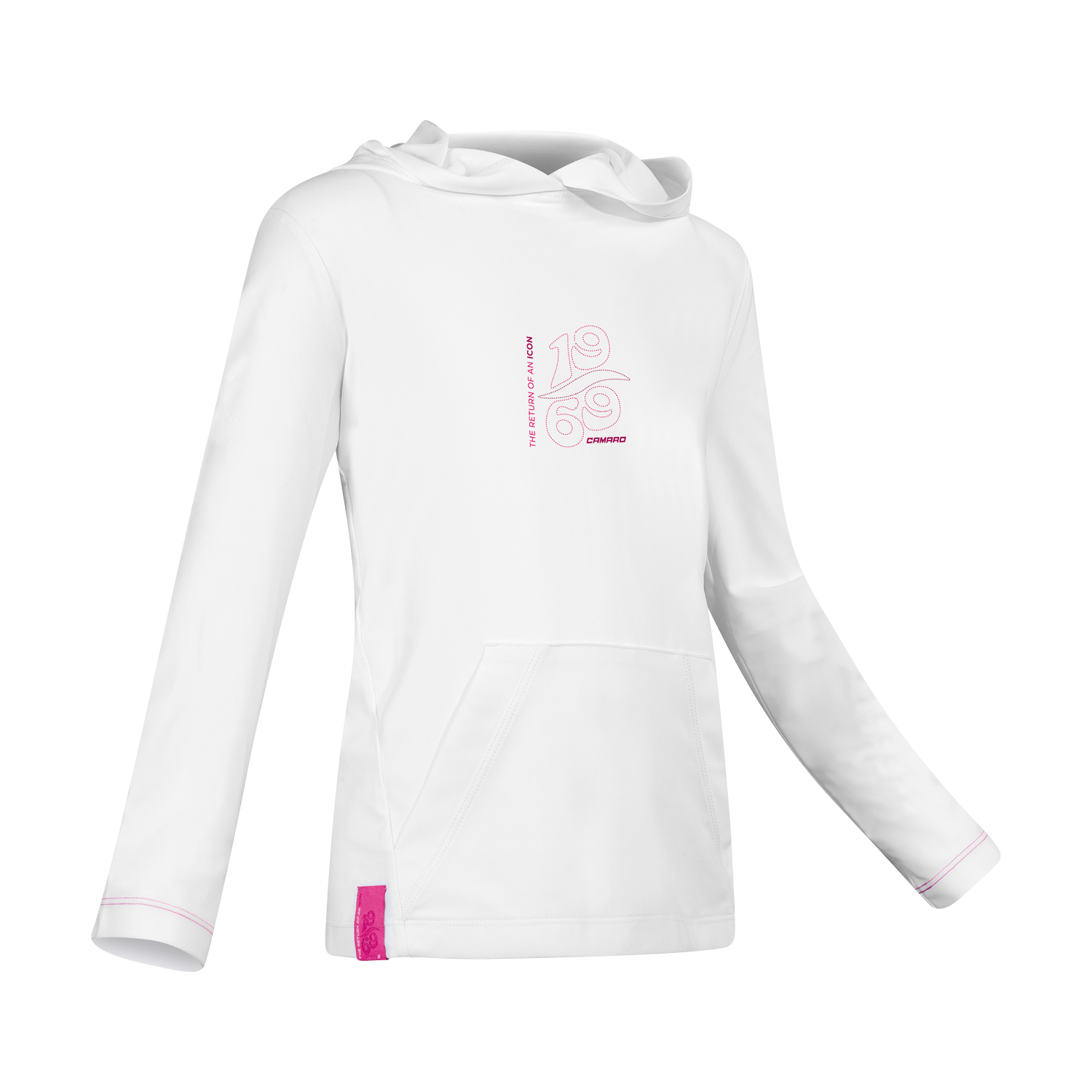 Lycra hoody kids LS white/pink