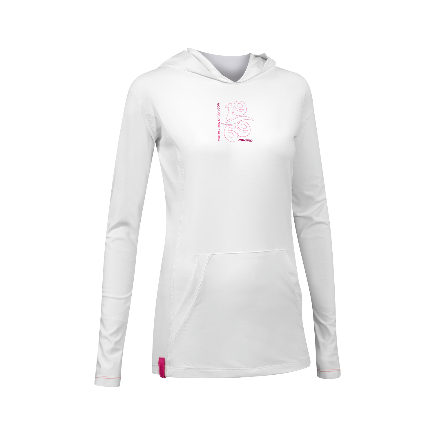 Lycra hoody women LS white/pink