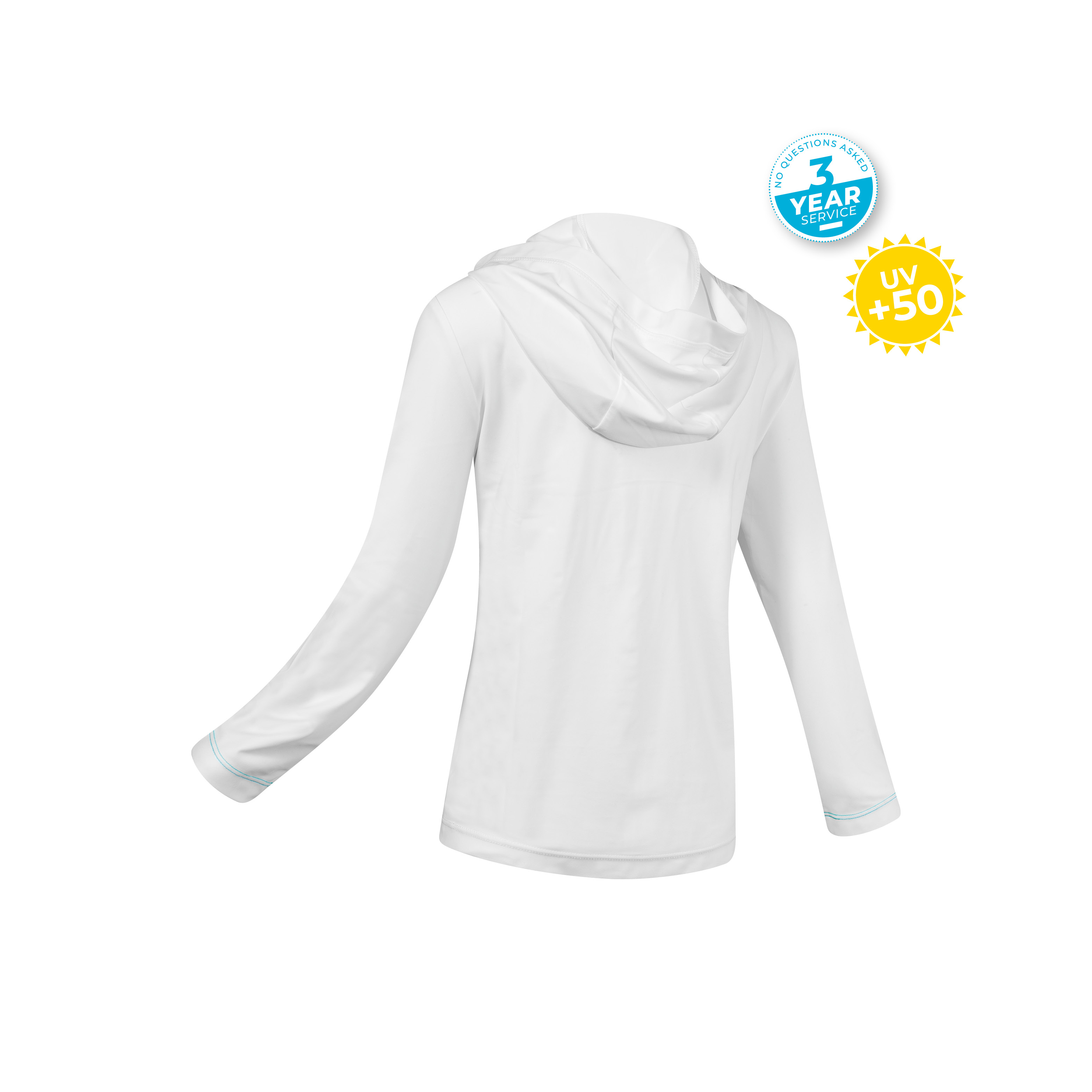 Lycra hoody women LS white/pink