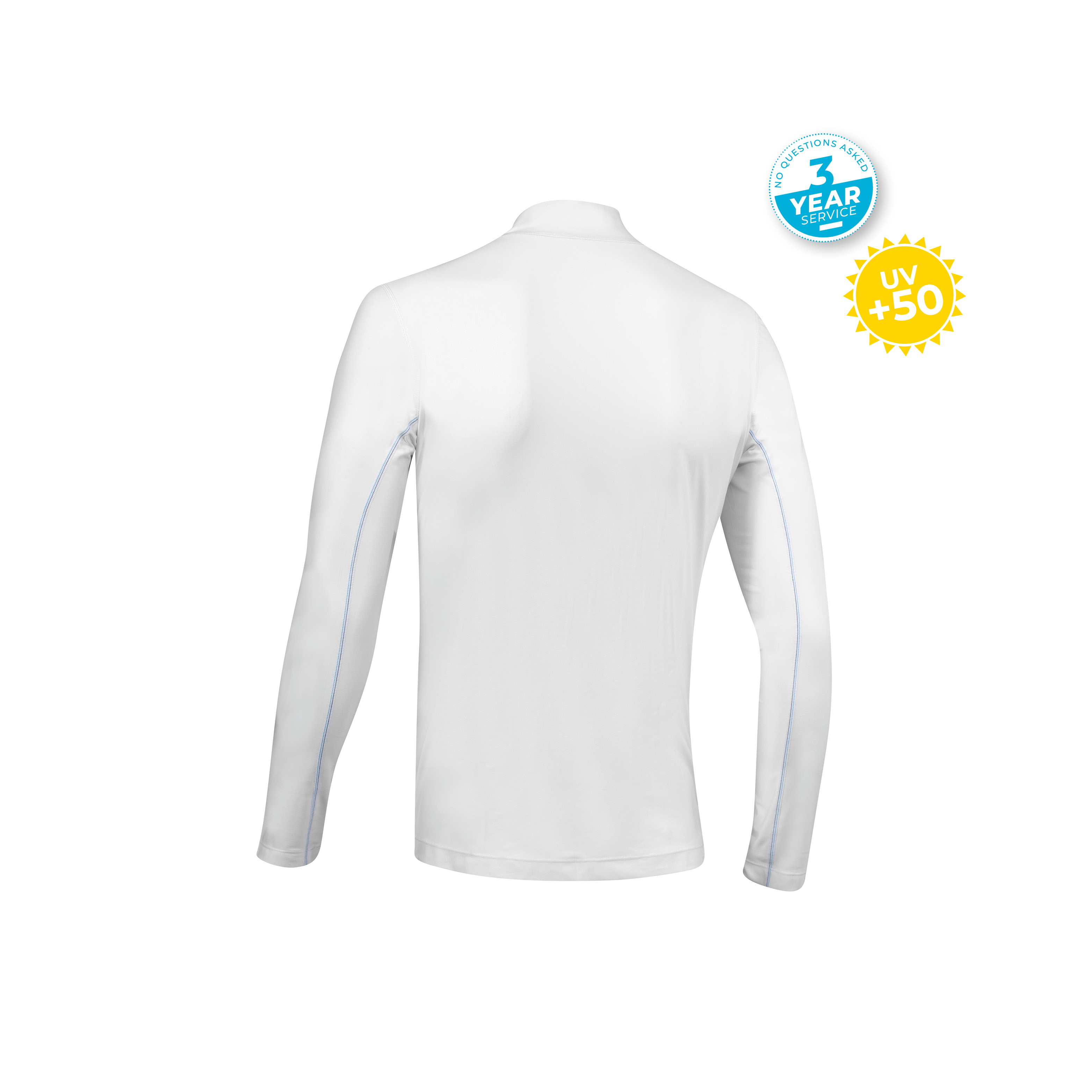 Lycra w/zip men LS white/blue