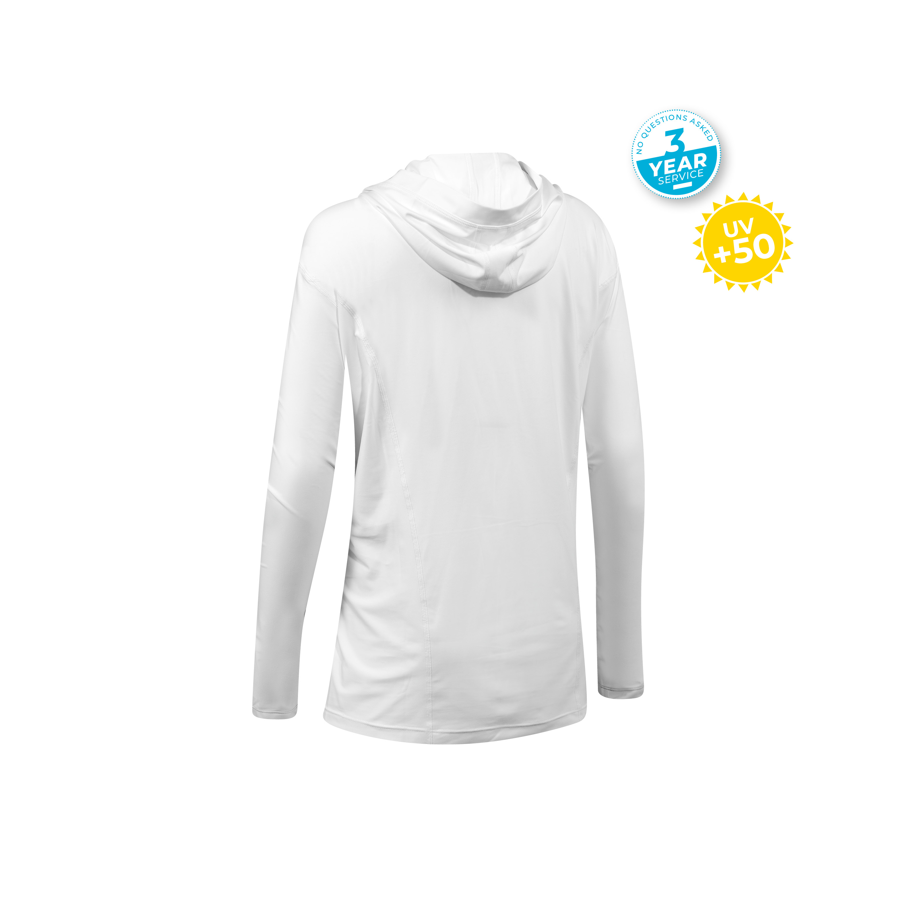 Lycra Hoody w/zip men LS white/blue