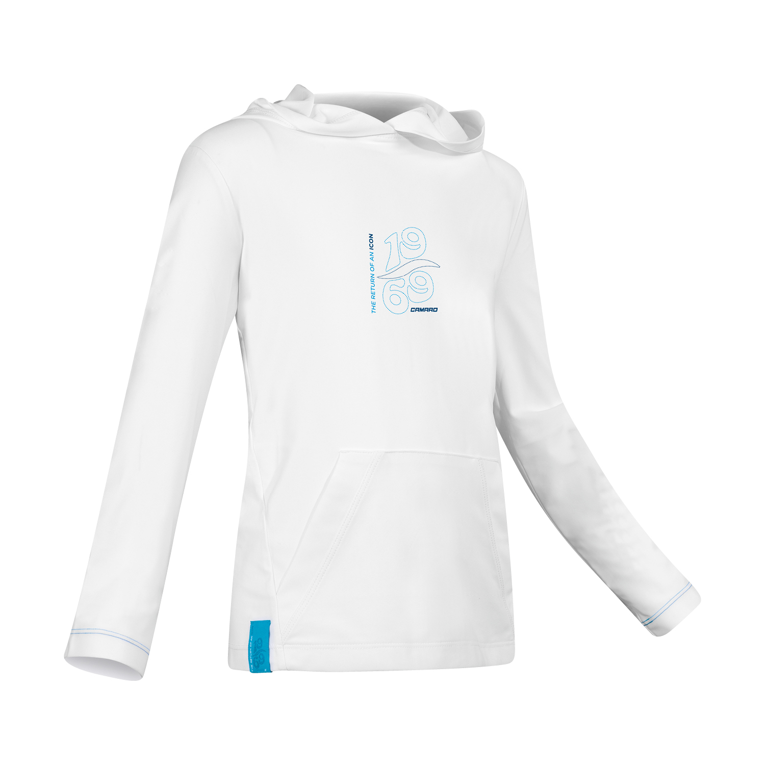 Lycra hoody kids LS white/blue